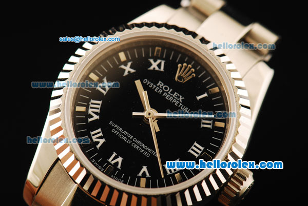 Rolex Oyster Perpetual Automatic Movement Full Steel with ETA Coating Case and White Roman Numerals - Click Image to Close